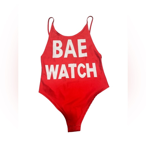 Other - Women Red “Bae Watch” Swimsuit. Size Large. Good Condition.